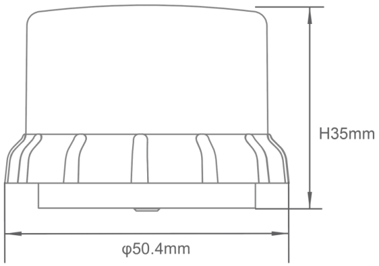 JL-772A2H light controller dimensional diagram showing compact size of Î¦50.4 Ã 35mm